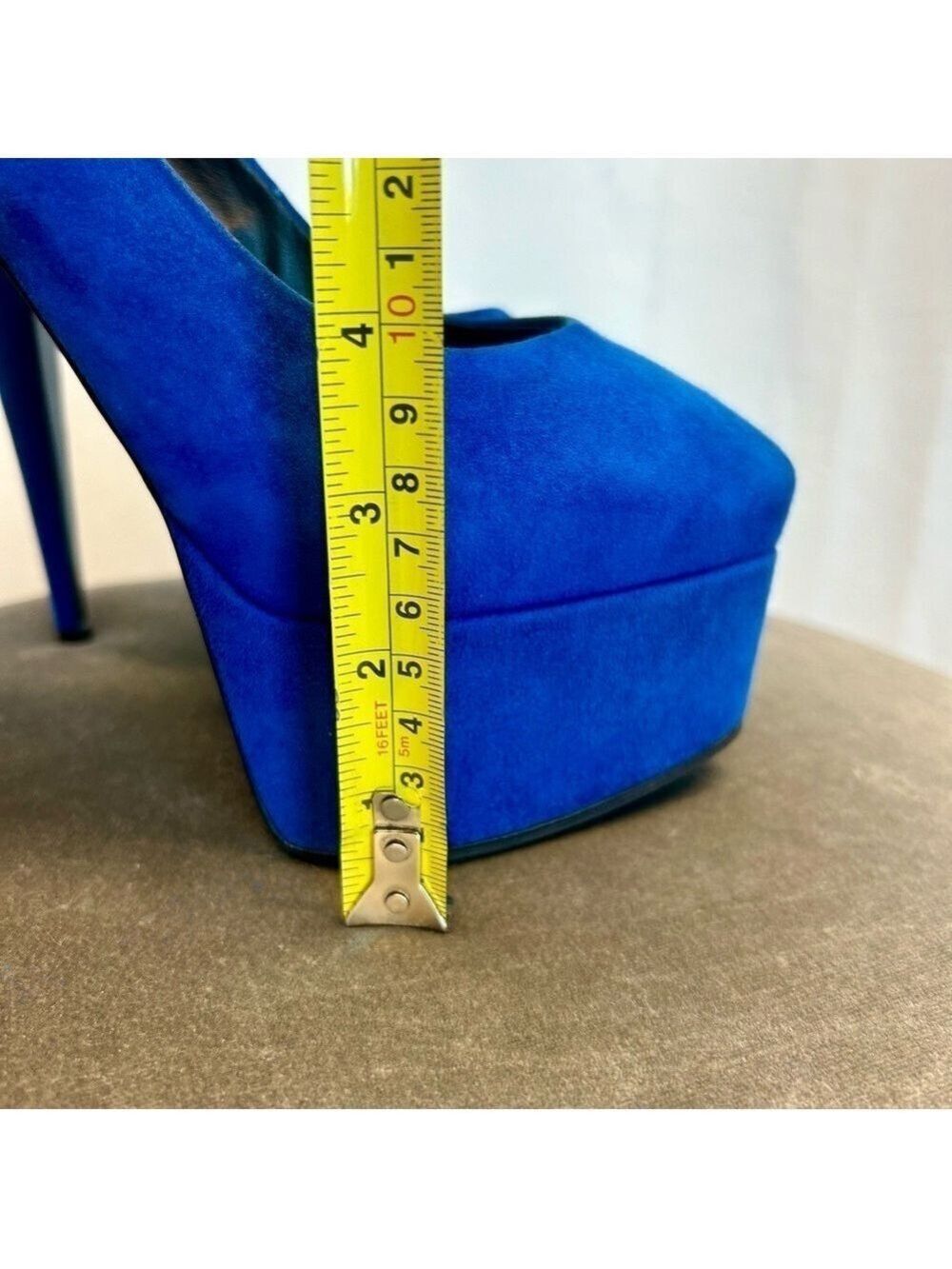 Giuseppe Zanotti blue suede Debra platform stiletto high heels Sz 39 - Picture 9 of 13
